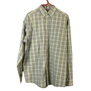 ARIAT PRO SERIES Mens Button Down Shirt Long Sleeve Western Green Blue XL Retro